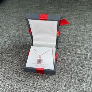 Brand New Sterling Silver Gem Necklace